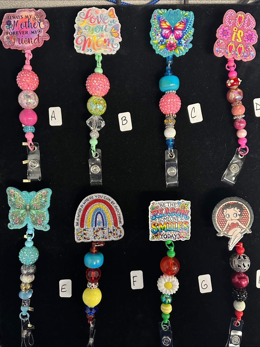 Handmade Beaded Decorative Badge Reels (2) Sold individually